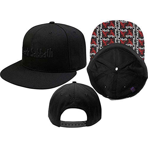 Black Sabbath Logo & Demon Black Snapback Cap