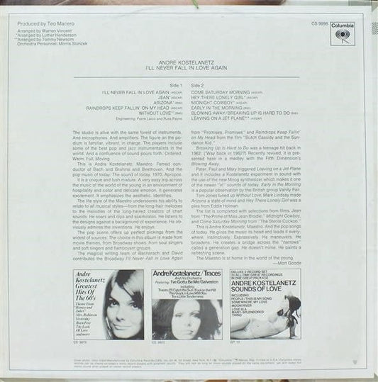 André Kostelanetz and His Orchestra - I'll Never Fall In Love Again (LP | Pre-Owned Vinyl) - Vibin' VinylVinylAndré Kostelanetz and His OrchestraCS 9998