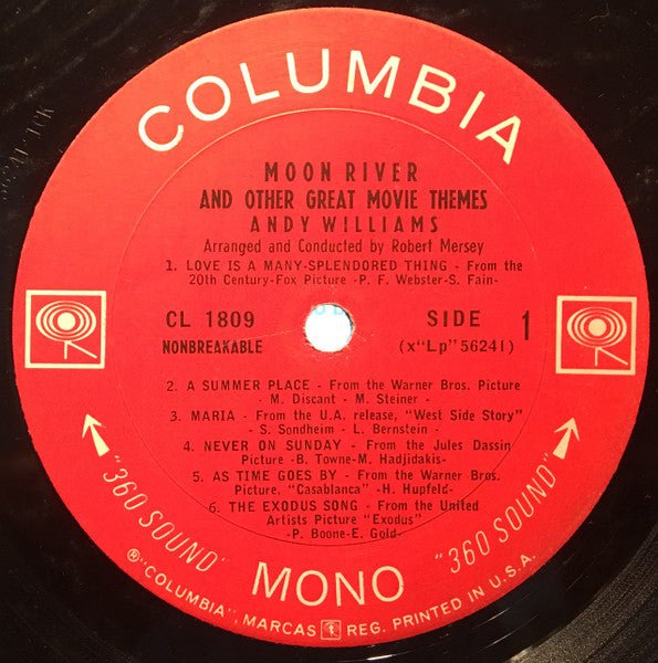 Andy Williams – Moon River And Other Great Movie Themes (LP | Pre-Owned Vinyl) - Vibin' VinylVinylAndy WilliamsCL 1809