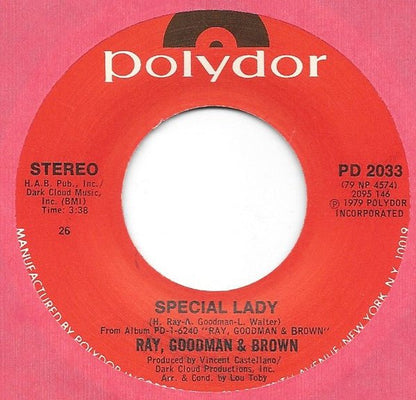 Ray, Goodman & Brown - Special Lady (7”) - Vibin' Vinylvibin'-vinylPD 2033